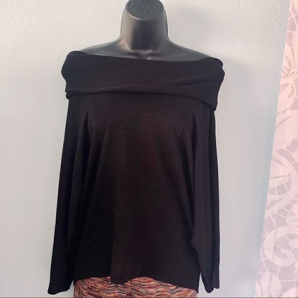 Olivia Moon Black Cowl Neck Dolman Sweater Size Small - Picture 7 of 10